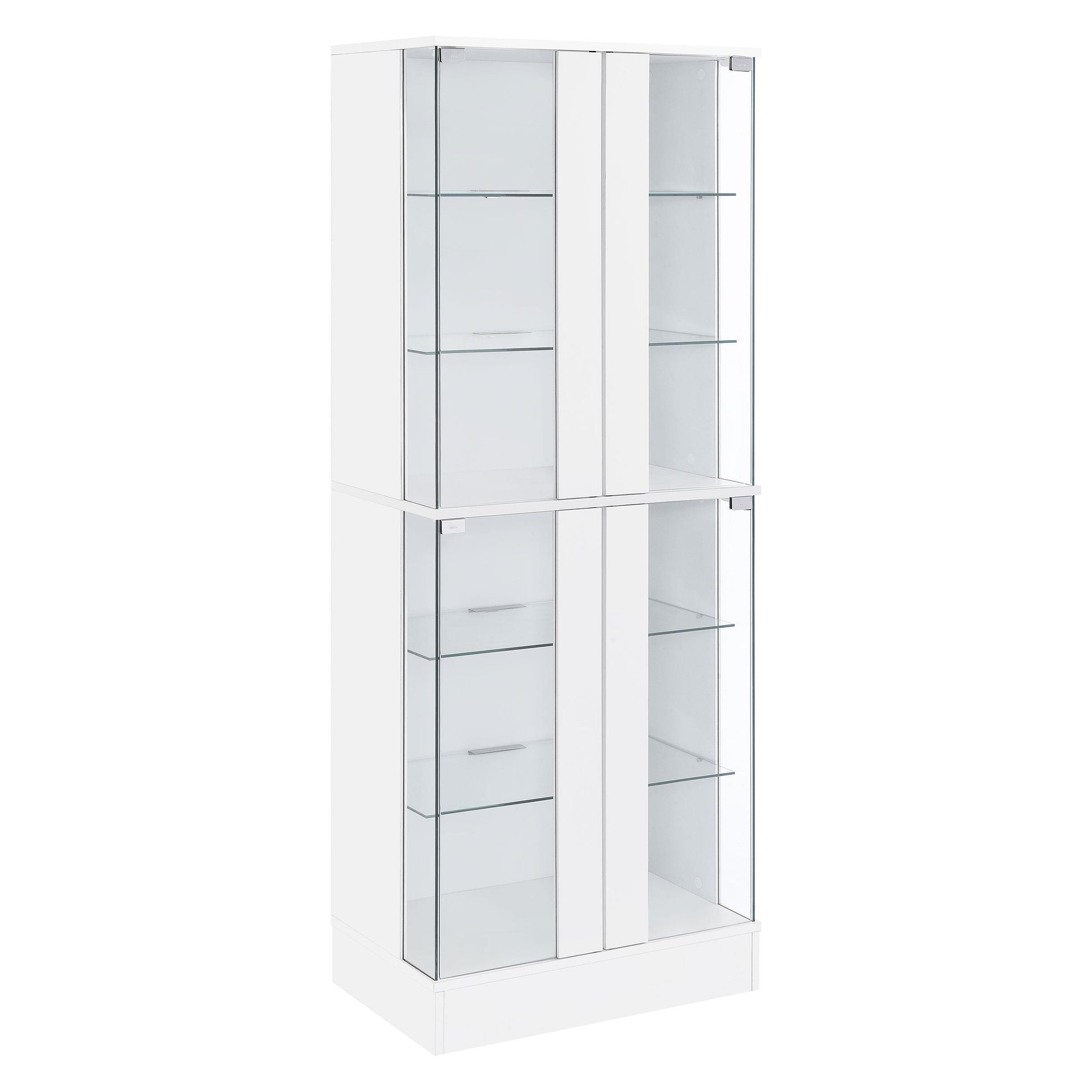 Coaster Furniture Cabra 950397 4-door LED Curio Display Cabinet - White High Gloss IMAGE 1