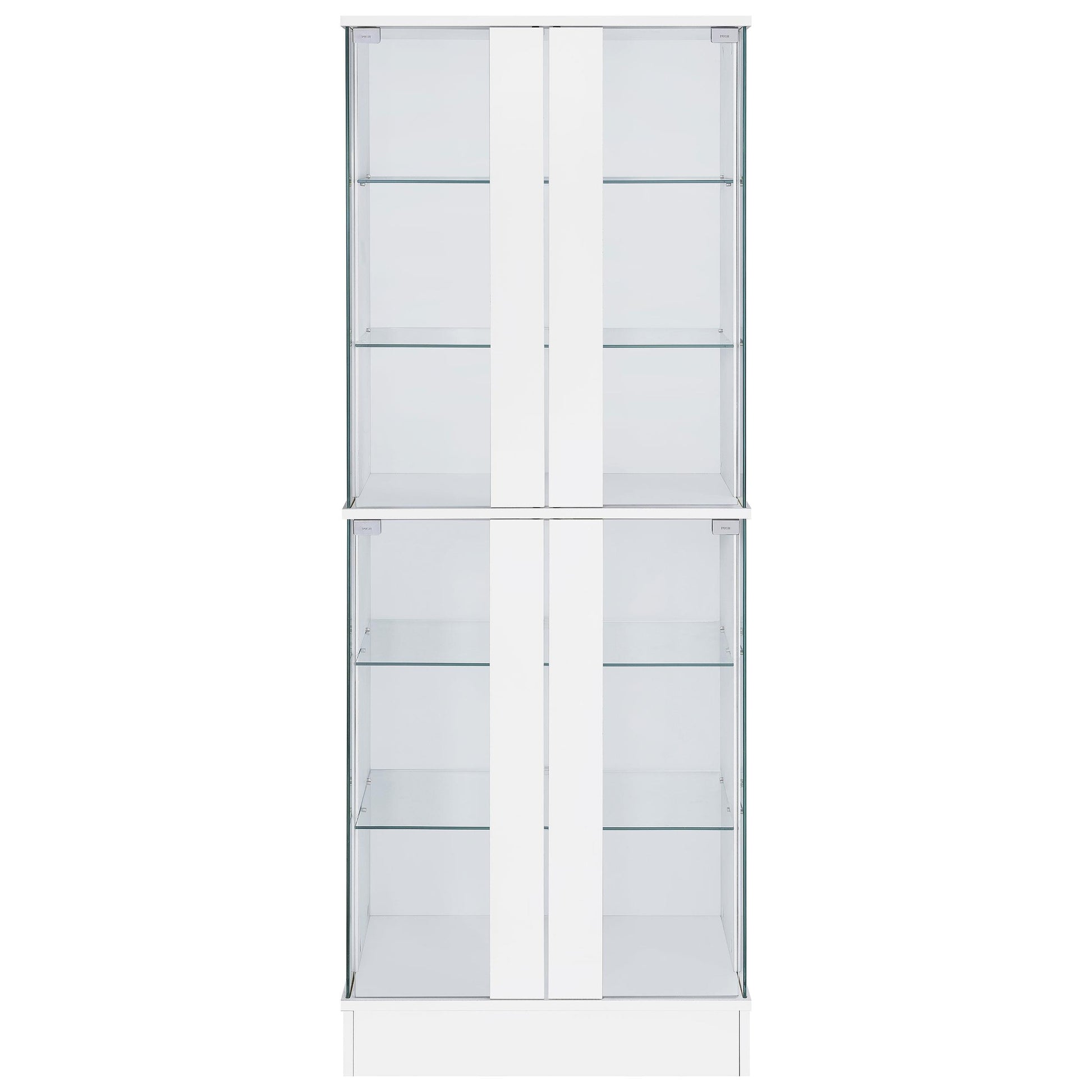 Coaster Furniture Cabra 950397 4-door LED Curio Display Cabinet - White High Gloss IMAGE 4