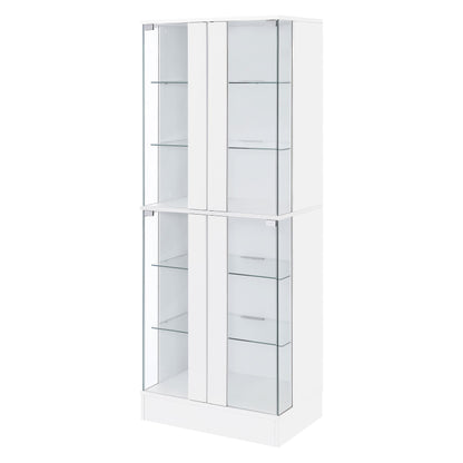 Coaster Furniture Cabra 950397 4-door LED Curio Display Cabinet - White High Gloss IMAGE 5