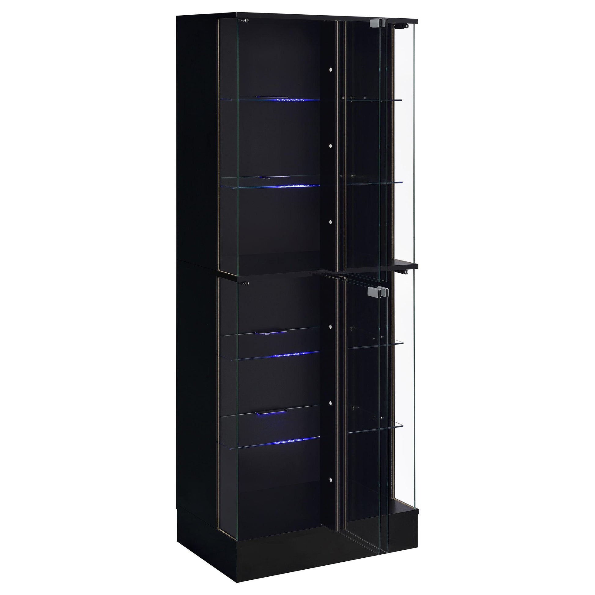 Coaster Furniture Cabra 950398 4-door LED Curio Display Cabinet - Black High Gloss IMAGE 5