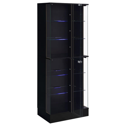 Coaster Furniture Cabra 950398 4-door LED Curio Display Cabinet - Black High Gloss IMAGE 5