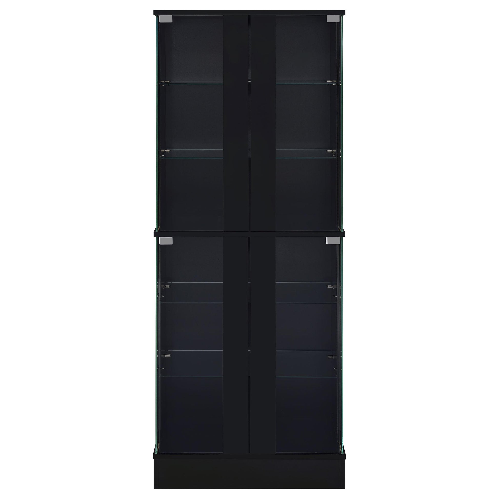 Coaster Furniture Cabra 950398 4-door LED Curio Display Cabinet - Black High Gloss IMAGE 6