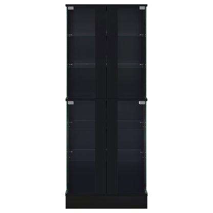 Coaster Furniture Cabra 950398 4-door LED Curio Display Cabinet - Black High Gloss IMAGE 6