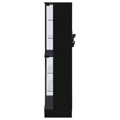 Coaster Furniture Cabra 950398 4-door LED Curio Display Cabinet - Black High Gloss IMAGE 8