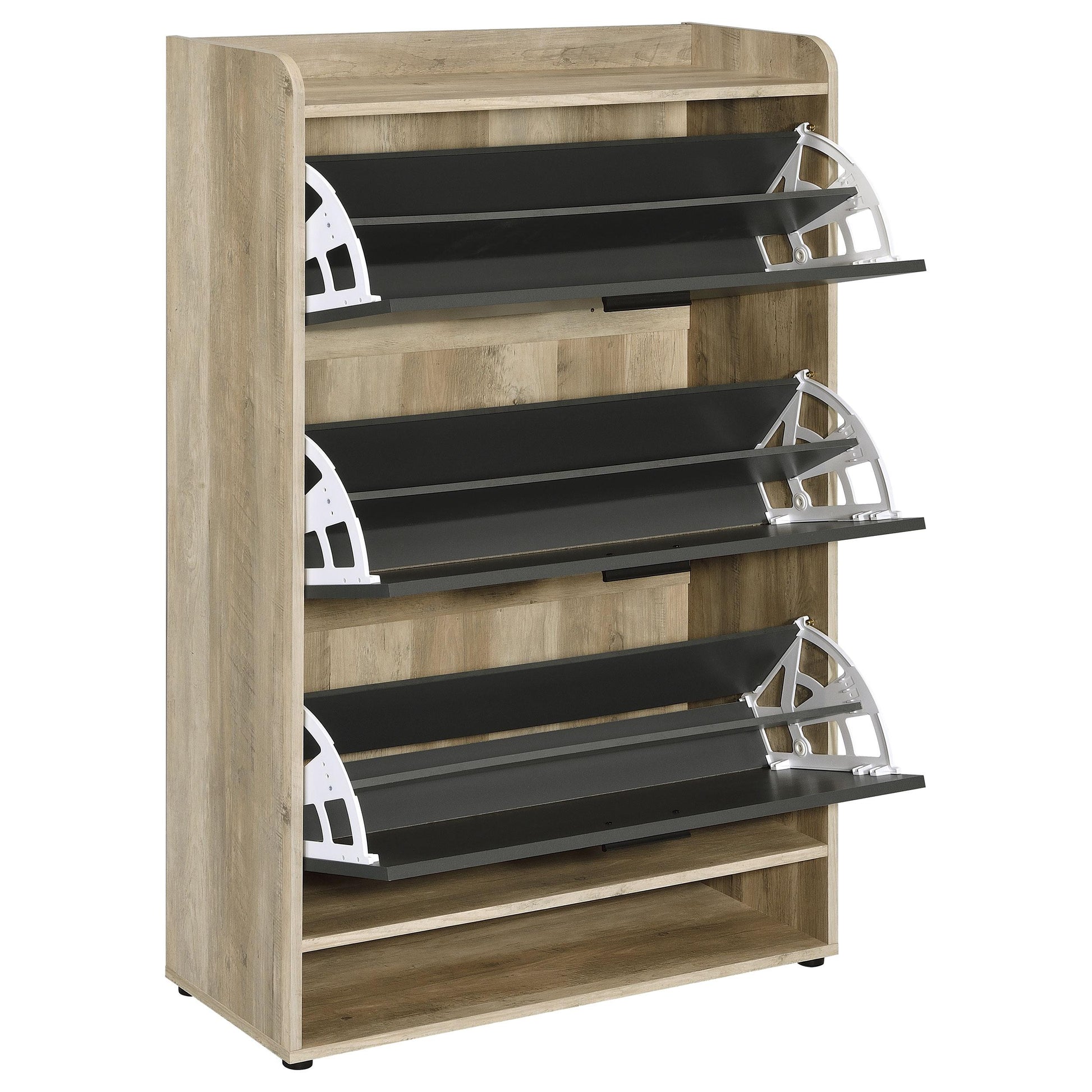 Coaster Furniture Denia 950404 3-tier Engineered Wood Shoe Cabinet - Grey IMAGE 4