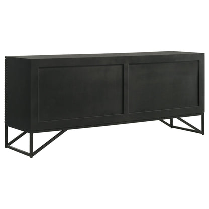  Coaster Furniture Riddell 959631 4-door Wood Reeding Accent Cabinet - Matte Black IMAGE 8
