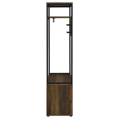 Coaster Furniture Quincy 980006 2-door Coat Rack Hall Tree Storage Bench - Dark Pine IMAGE 6