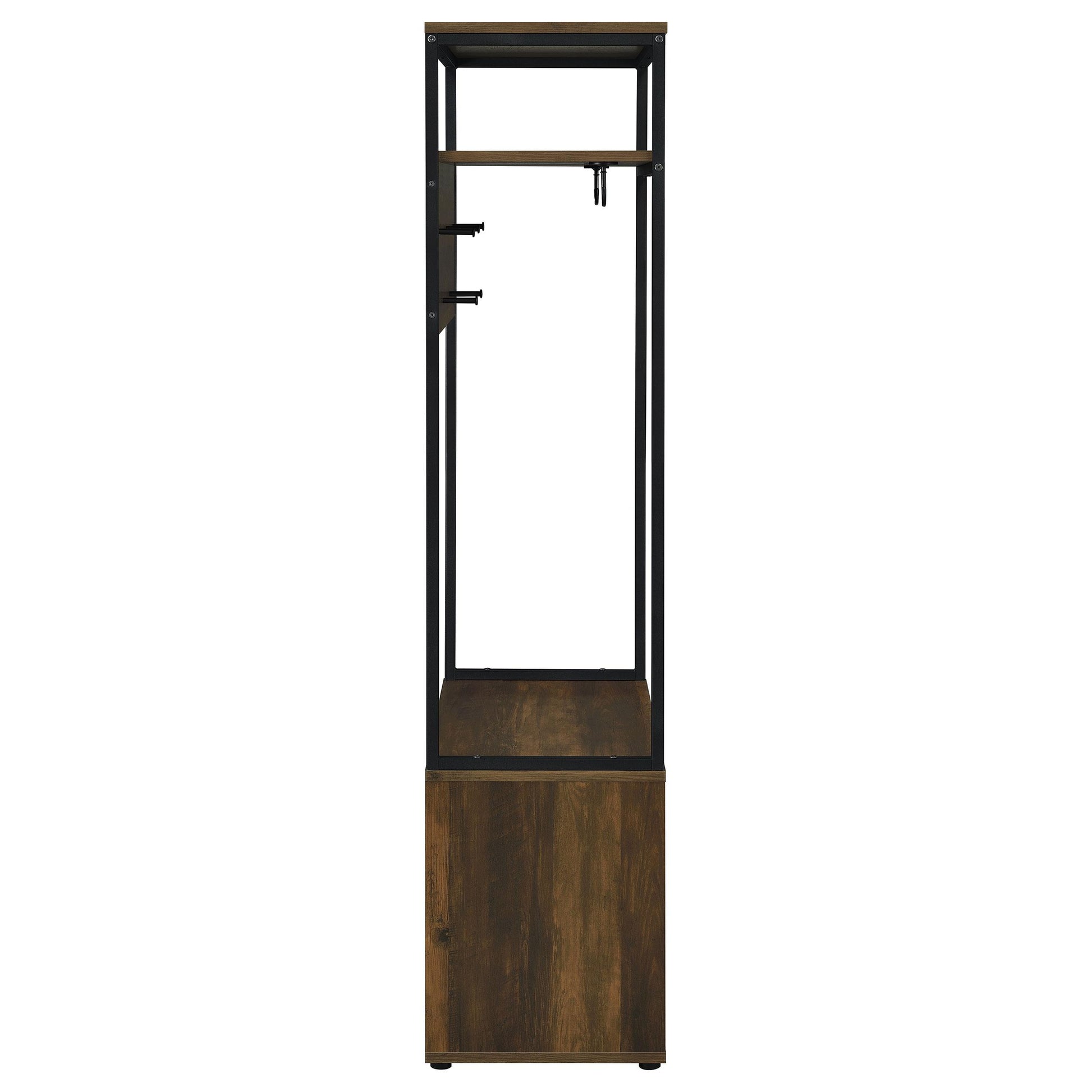 Coaster Furniture Quincy 980006 2-door Coat Rack Hall Tree Storage Bench - Dark Pine IMAGE 8