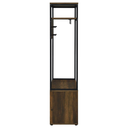 Coaster Furniture Quincy 980006 2-door Coat Rack Hall Tree Storage Bench - Dark Pine IMAGE 8