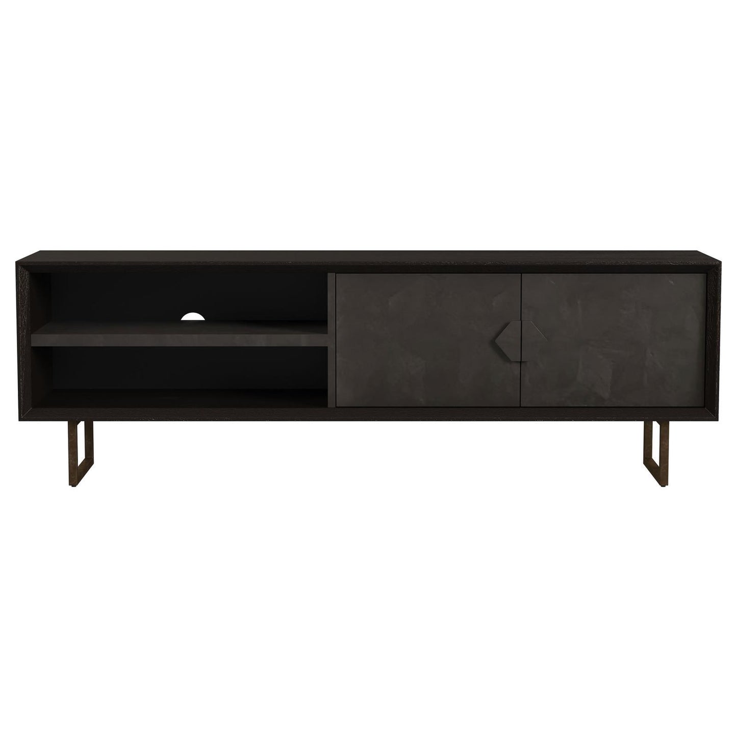 Coaster Furniture Marsden 703003 2-door Mango Wood 70" TV Stand - Charcoal Black IMAGE 4