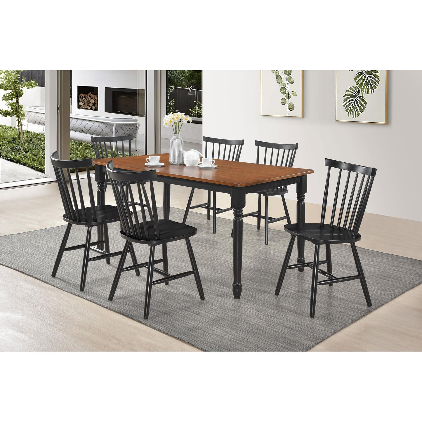 Coaster Furniture Hollyoak 183041 Rectangular 63-inch Wood Dining Table - Walnut IMAGE 5