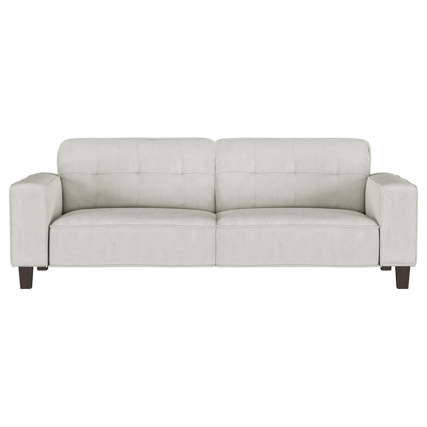 Coaster Furniture Deerhurst 509647 Upholstered Track Arm Tufted Sofa - Greige IMAGE 2