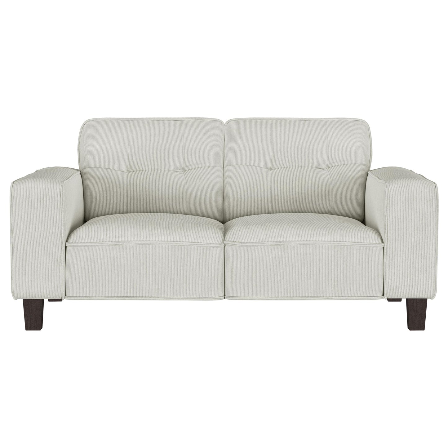 Coaster Furniture Deerhurst 509648 Upholstered Track Arm Tufted Loveseat - Greige IMAGE 2