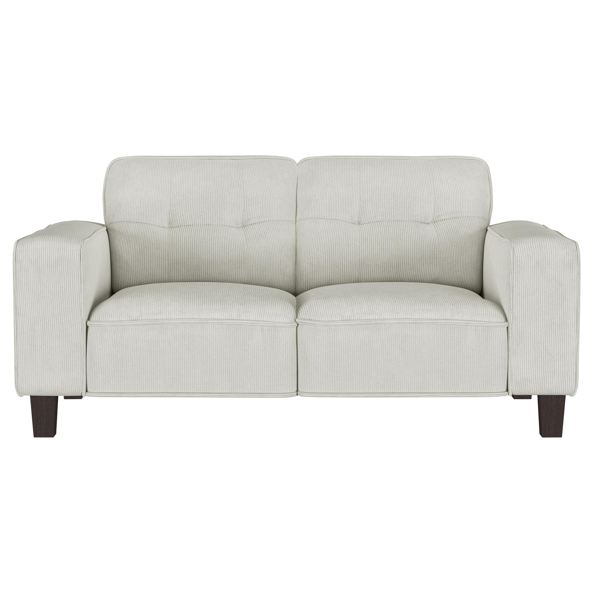 Coaster Furniture Deerhurst 509648 Upholstered Track Arm Tufted Loveseat - Greige IMAGE 2