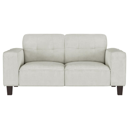 Coaster Furniture Deerhurst 509648 Upholstered Track Arm Tufted Loveseat - Greige IMAGE 2