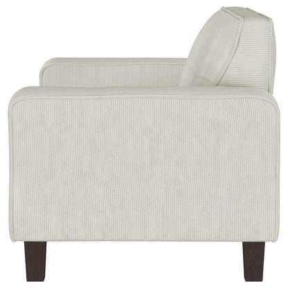 Coaster Furniture Deerhurst 509648 Upholstered Track Arm Tufted Loveseat - Greige IMAGE 4