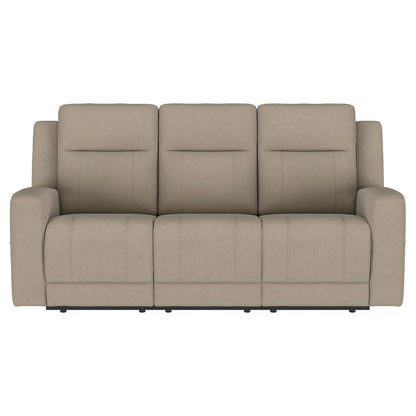 Coaster Furniture Brentwood 610281 Upholstered Motion Reclining Sofa - Taupe IMAGE 2