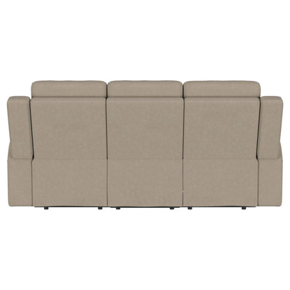Coaster Furniture Brentwood 610281 Upholstered Motion Reclining Sofa - Taupe IMAGE 6