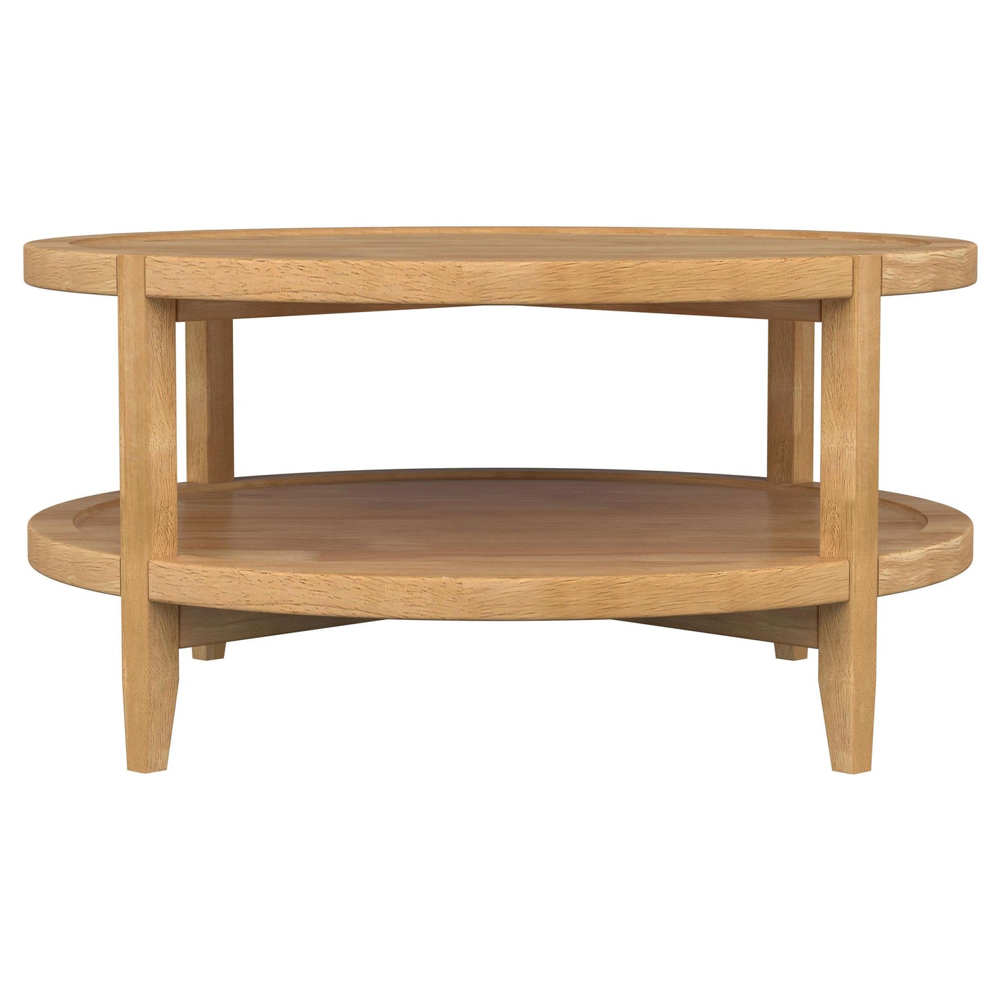 Coaster Furniture Camillo 709698 Round Solid Wood Coffee Table - Maple Brown IMAGE 5