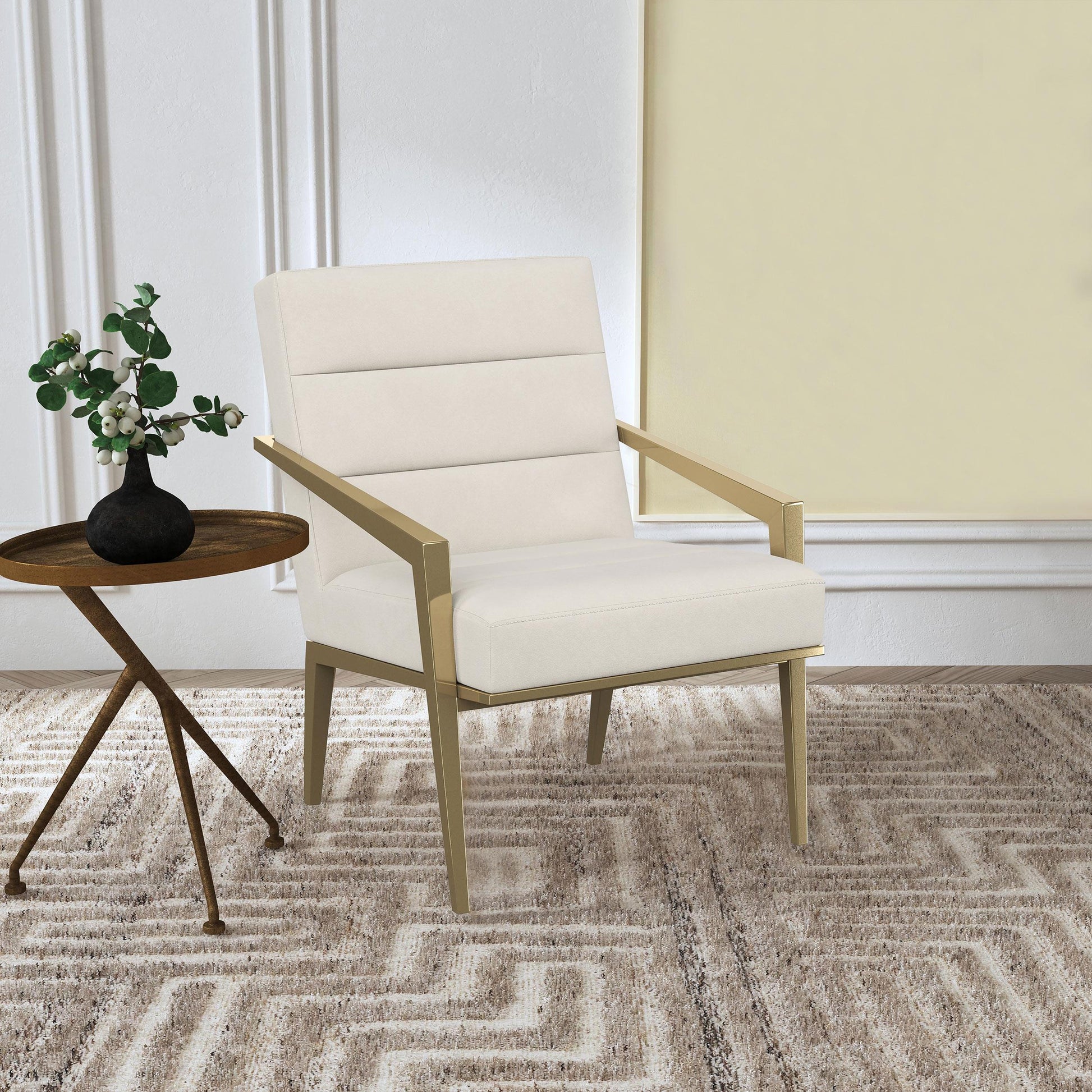  Coaster Furniture Kirra 903143 Upholstered Metal Arm Accent Chair - Cream IMAGE 10