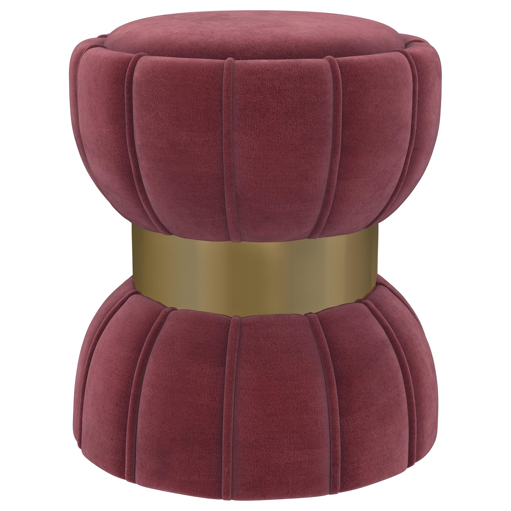 Coaster Furniture Sora 910290 Round Upholstered Ottoman - Berry IMAGE 1