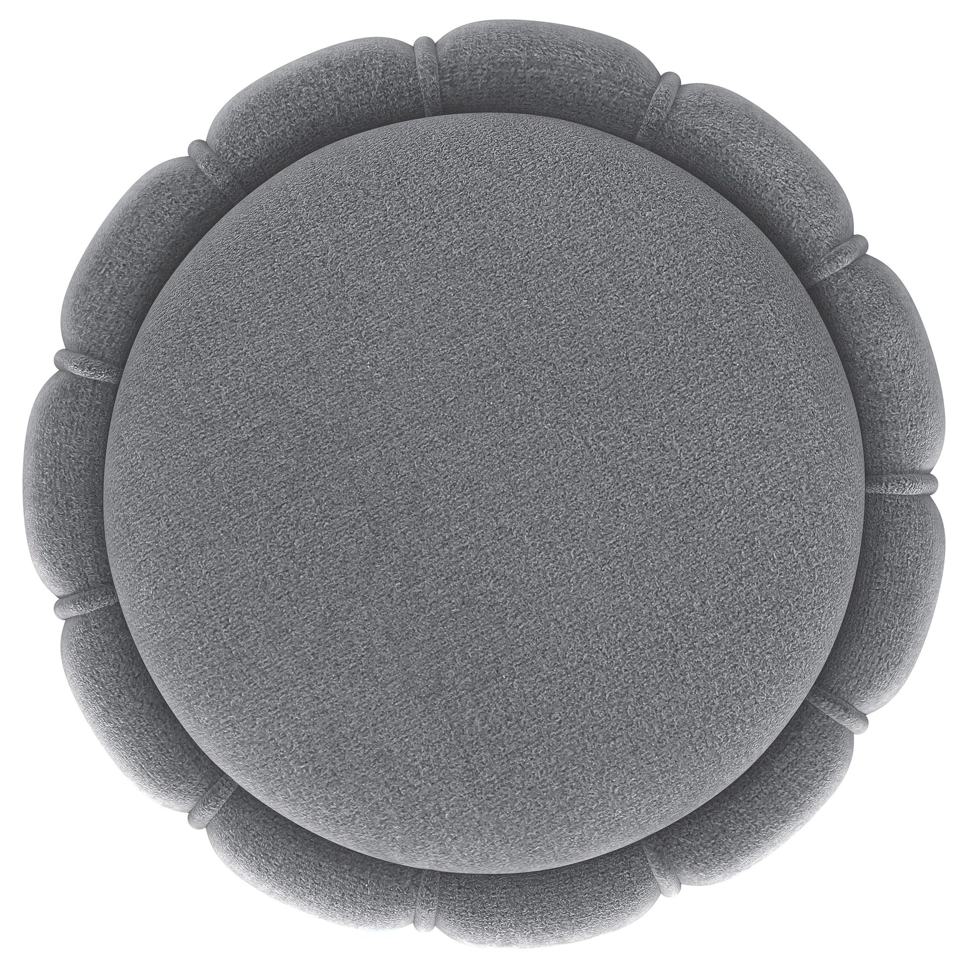 Coaster Furniture Sora 910291 Round Upholstered Ottoman - Grey IMAGE 2