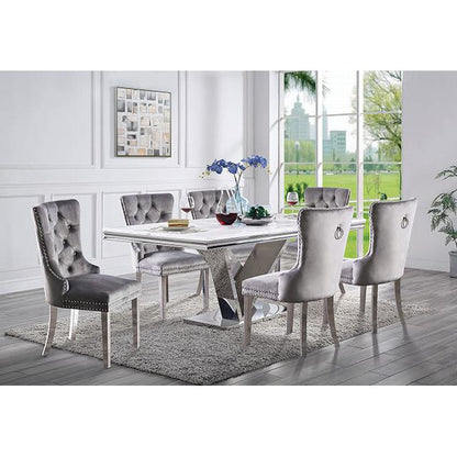  Furniture of America Valdevers Dining Table with Marble Top CM3294T-TABLE IMAGE 2