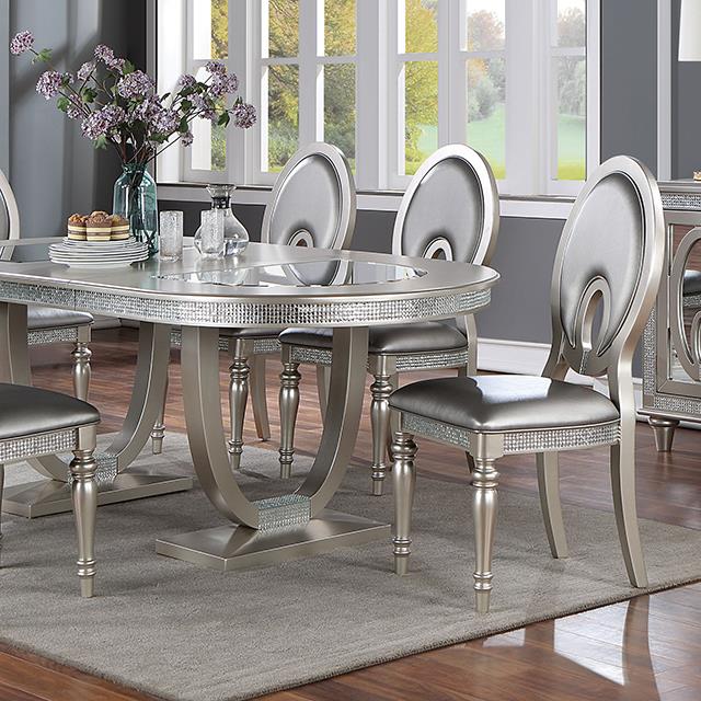 Furniture of America Cathalina CM3541SV-T-TABLE Dining Table IMAGE 1