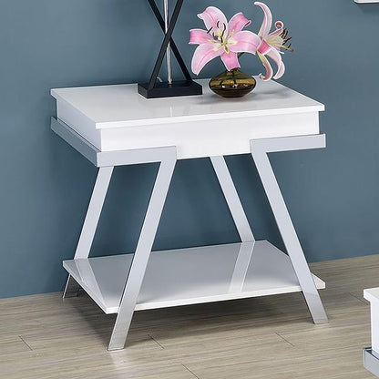 Furniture of America Titus CM4193WH-E End Table IMAGE 1
