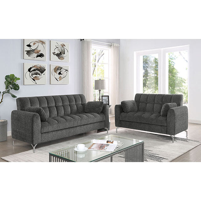  Furniture of America Lupin Stationary Loveseat CM6259DG-LV IMAGE 2