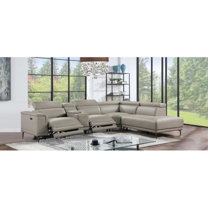  Furniture of America Linwurst Power Reclining Leatherette Sectional CM6457GY-PM-SECT IMAGE 2
