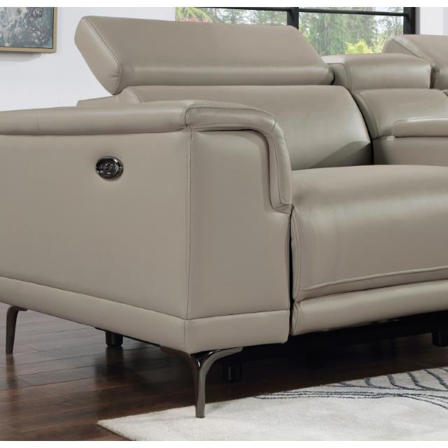  Furniture of America Linwurst Power Reclining Leatherette Sectional CM6457GY-PM-SECT IMAGE 4