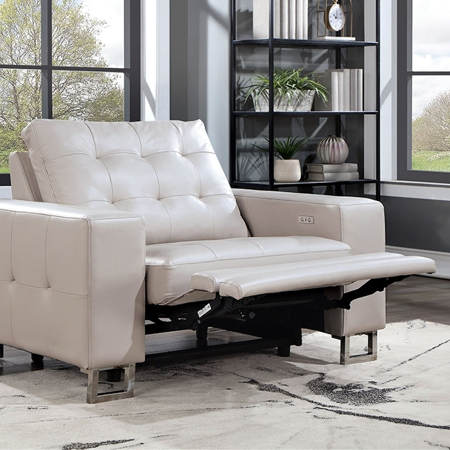  Furniture of America Abberton Power Leatherette Recliner CM6735BG-PM-CH IMAGE 1
