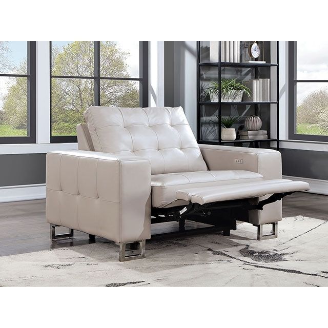  Furniture of America Abberton Power Leatherette Recliner CM6735BG-PM-CH IMAGE 2