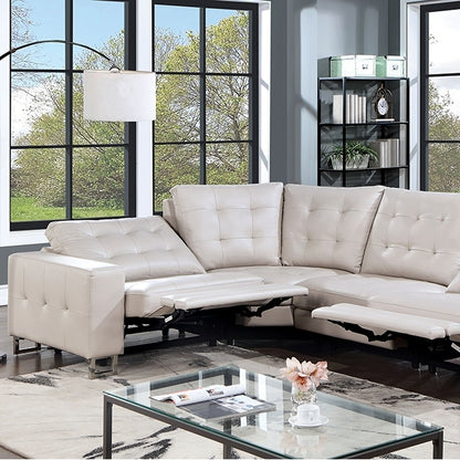  Furniture of America Abberton Power Reclining Leatherette Sectional CM6735BG-PM-SECT IMAGE 1