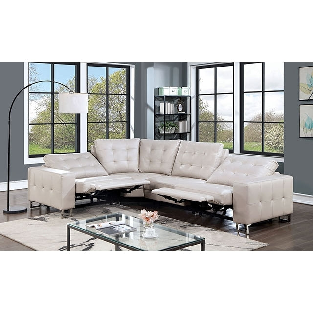  Furniture of America Abberton Power Reclining Leatherette Sectional CM6735BG-PM-SECT IMAGE 2