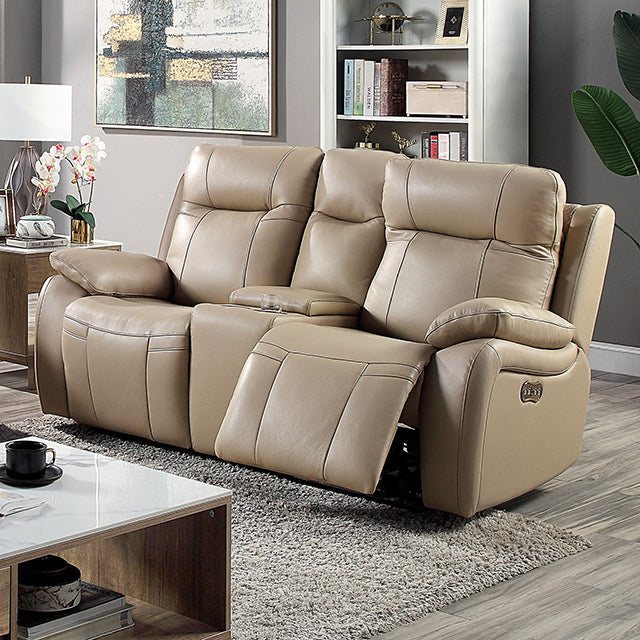  Furniture of America Gaspe Power Reclining Loveseat CM6739LB-LV-PM IMAGE 1