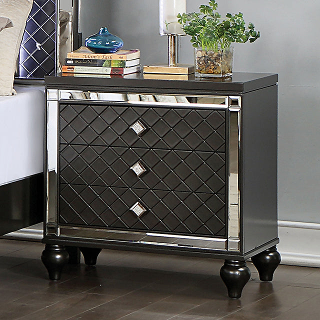  Furniture of America Calandria 3-Drawer Nightstand CM7320GY-N IMAGE 1