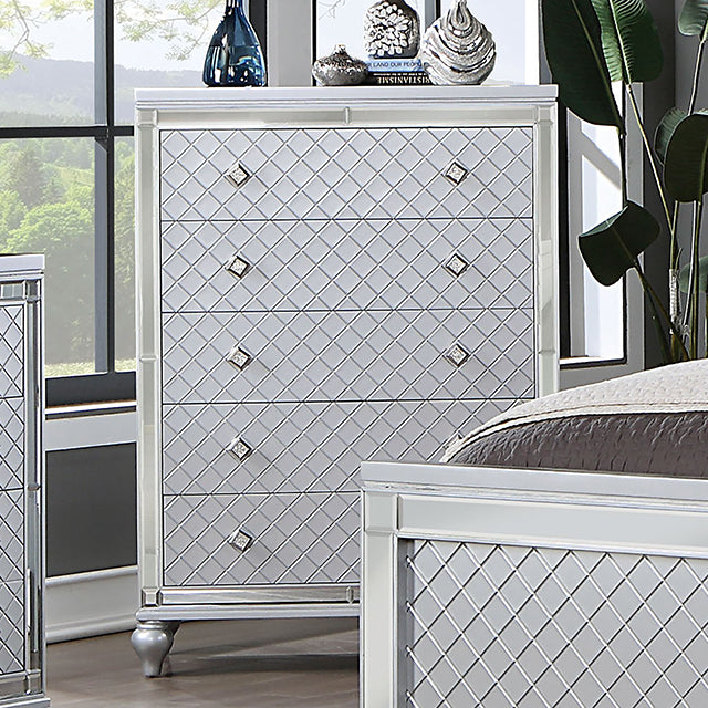  Furniture of America Calandria 5-Drawer Chest CM7320SV-C IMAGE 1
