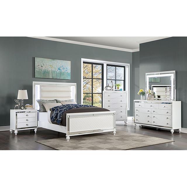  Furniture of America Calandria Dresser Mirror CM7320WH-M IMAGE 2