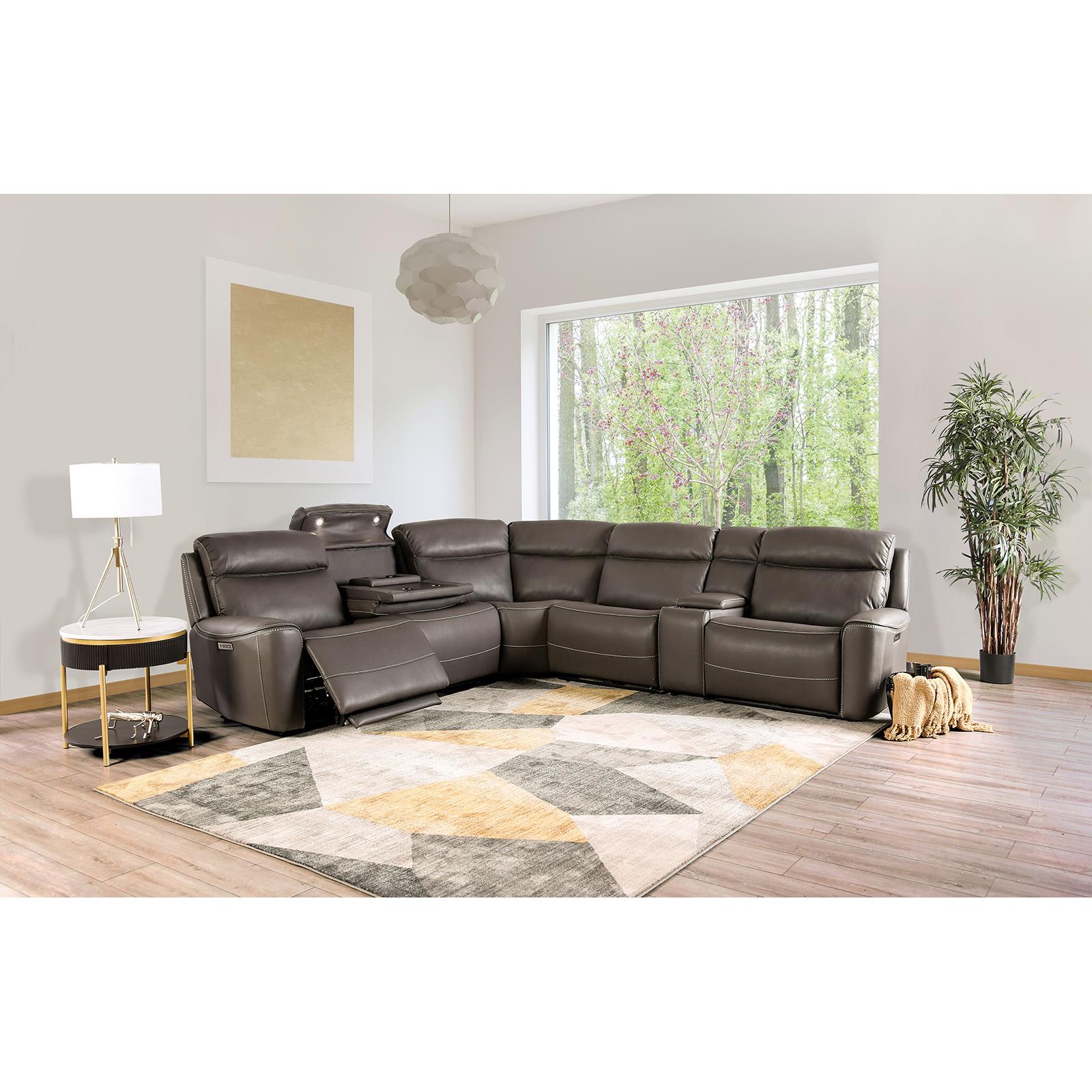 Furniture of America Edmondus CM9923GY-SECT-PM Power Sectional IMAGE 2