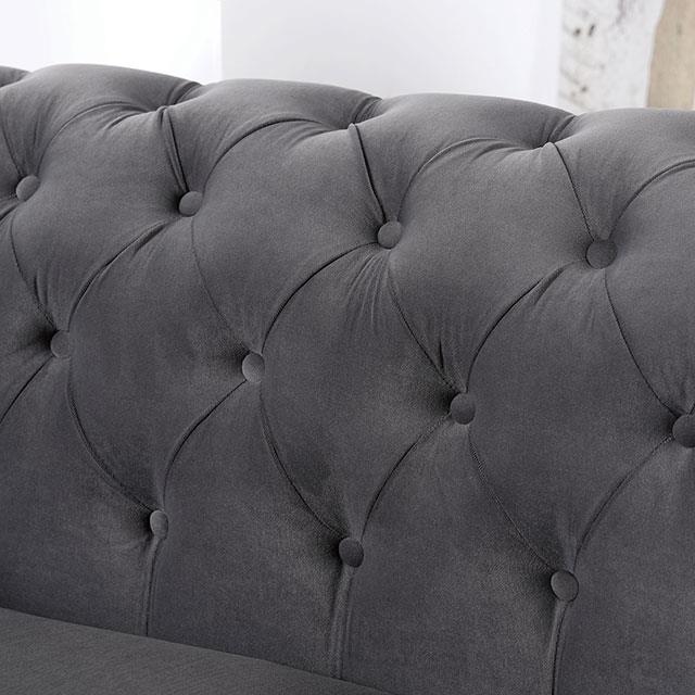  Furniture of America Castellon Stationary Fabric Loveseat FOA6475DG-LV-PK IMAGE 4
