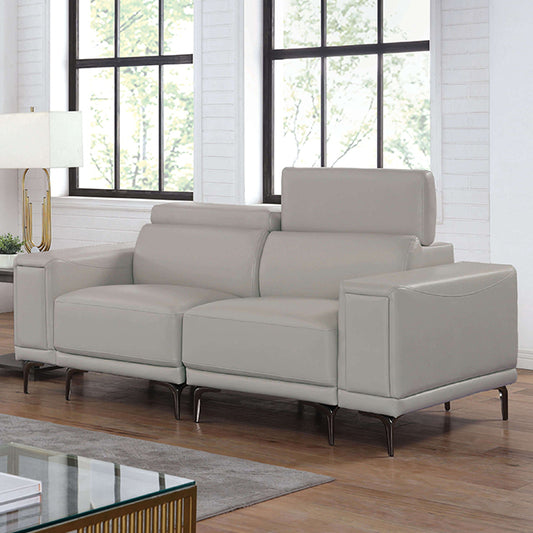  Furniture of America Brekstad Stationary Leatherette Loveseat FOA6476LG-LV-PK IMAGE 1