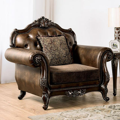 Furniture of America Ensenada FM65003BR-CH Loveseat IMAGE 1