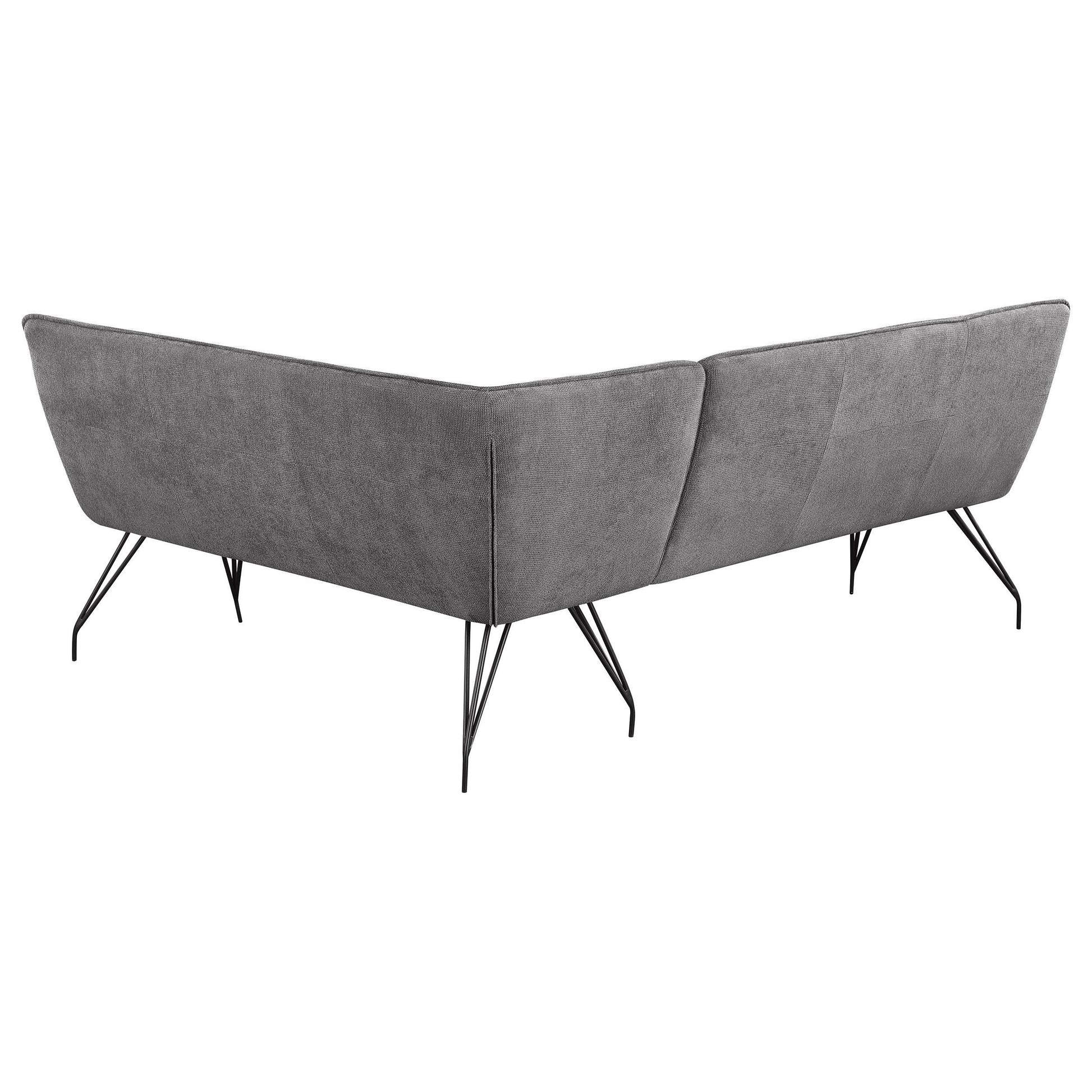 Coaster Furniture Dodson 108486 Fabric Upholstered L-Shaped Nook Dining Bench - Grey IMAGE 5