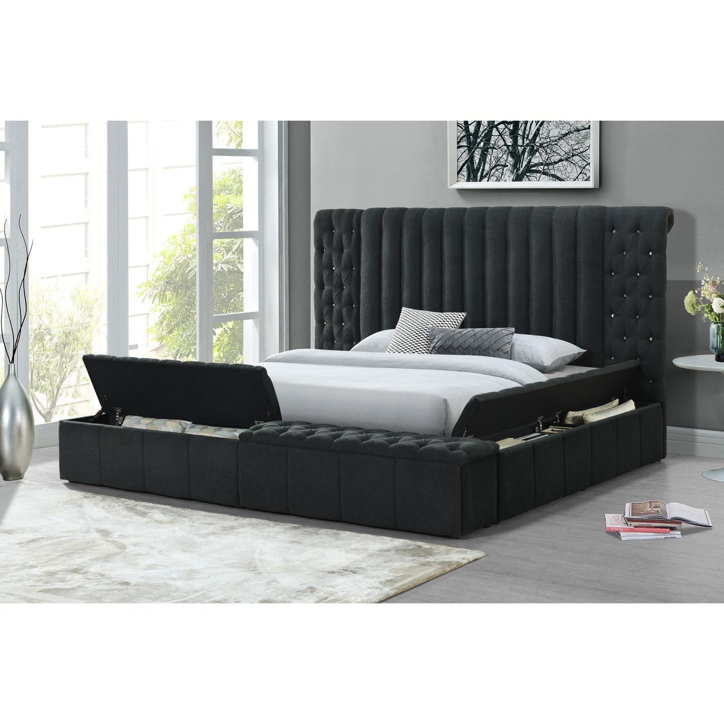 Generation Trade Jasmine 133031 Queen Bed - Charcoal IMAGE 1