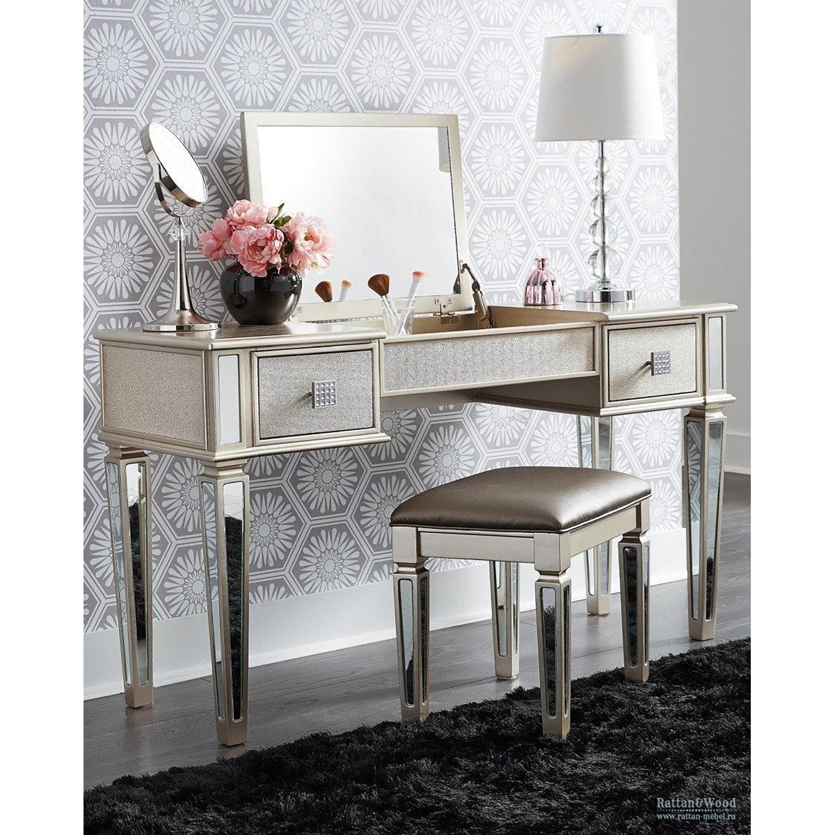 Generation Trade Juliet 176000 Vanity/Stool Set - Silver IMAGE 1