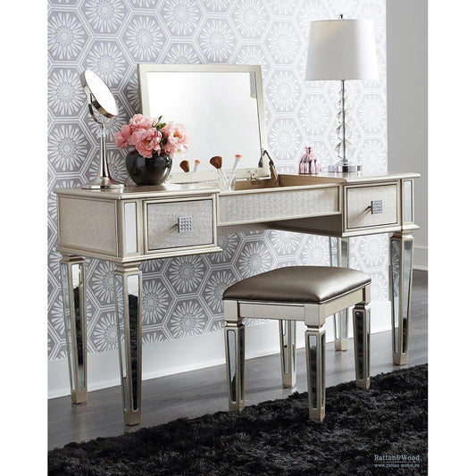 Generation Trade Juliet 176000 Vanity/Stool Set - Silver IMAGE 1