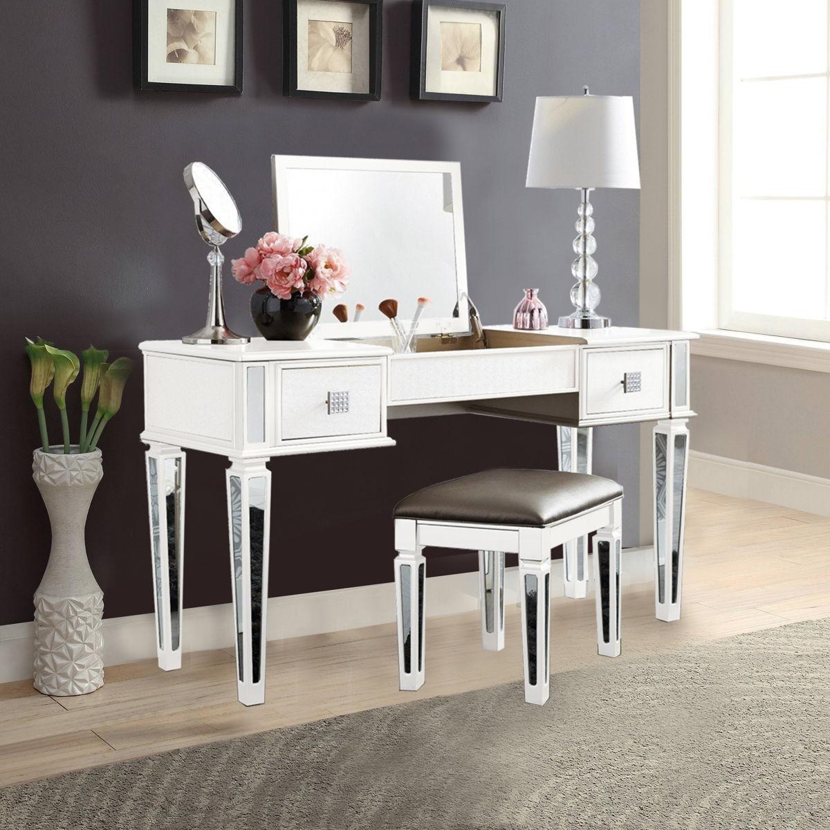 Generation Trade Juliet 176100 Vanity/Stool Set - White IMAGE 1