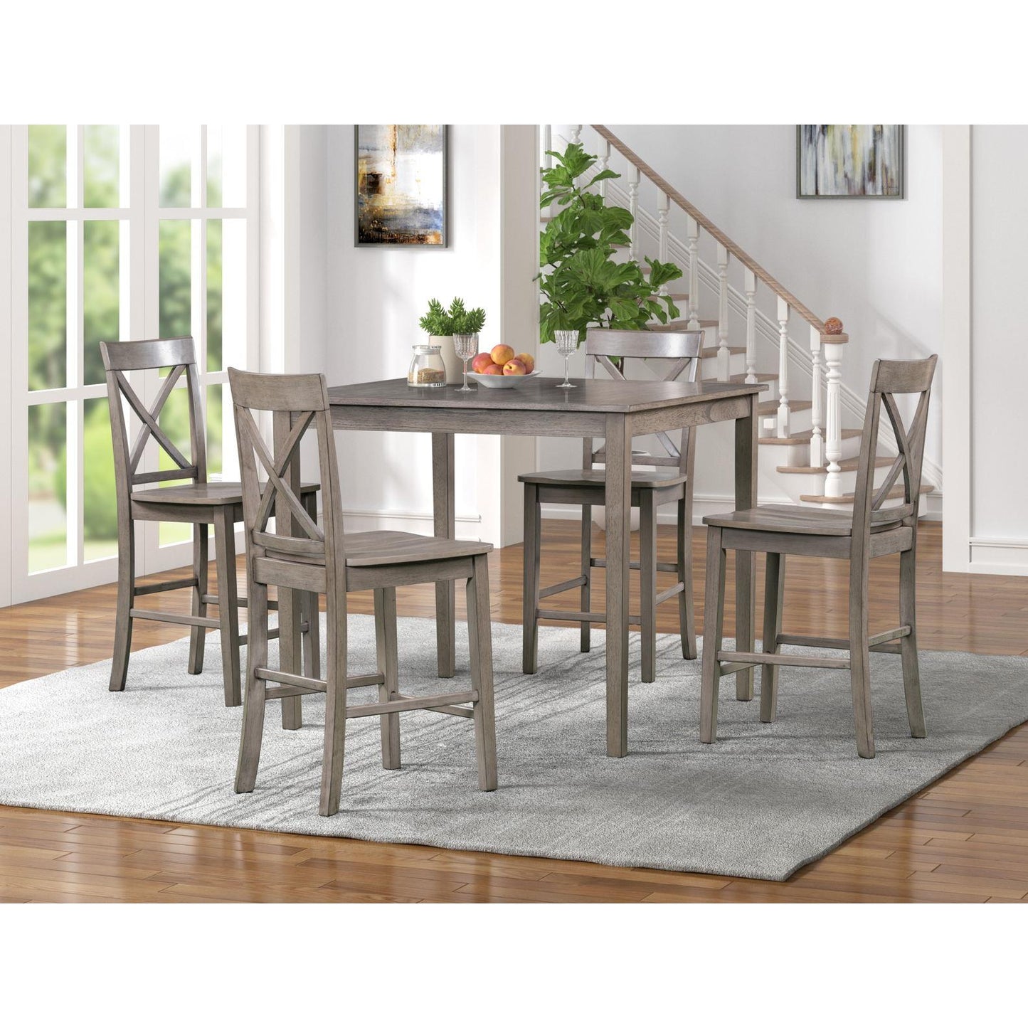 Generation Trade Lakewood 306320 Pub Table + 4 Stools - Grey IMAGE 1